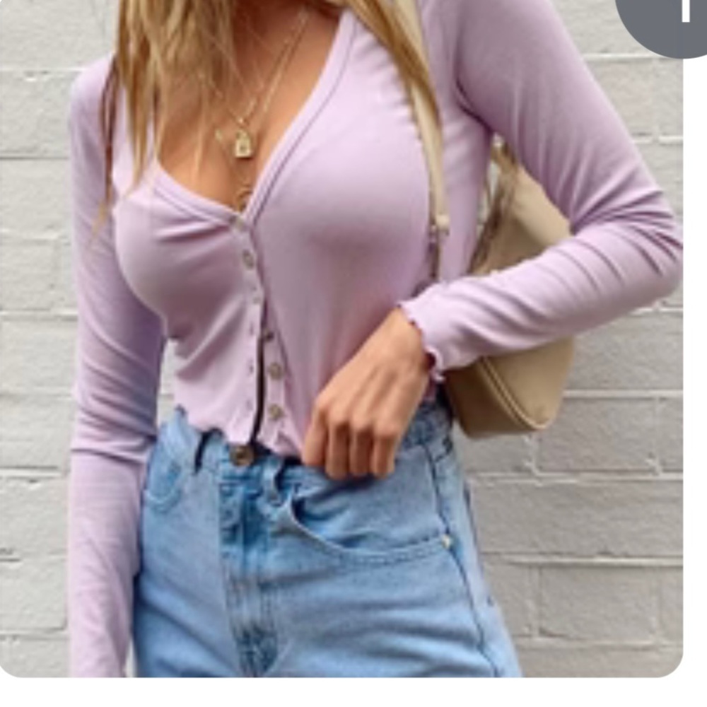 Lilac long sleeve button up.